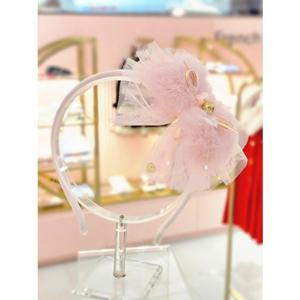 [프렌치캣 9D] 핑크 별 샤 퍼 헤어밴드 (Q55DG5131P1)