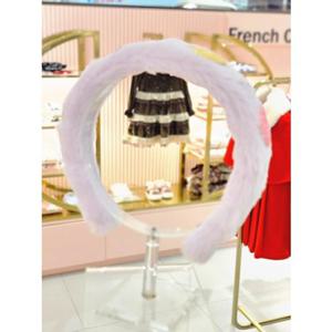 [프렌치캣 9D] 연보라 퍼 하트 헤어밴드 (Q55DG5161N6)