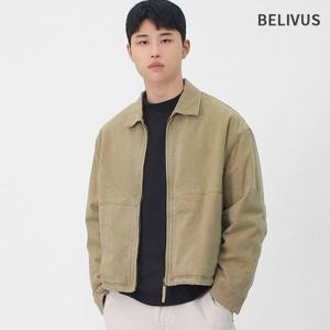 빌리버스 남성 데일리 간절기 미니멀 누빔 블루종 세미오버핏 면 자켓 BYHT015