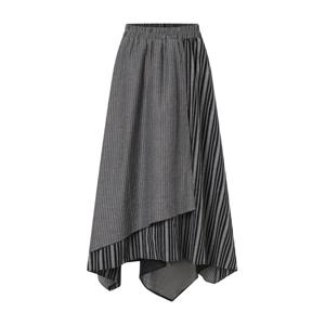 [비엔엑스]허리밴딩 배색 포인트 롱 스커트 (BX3SK005L0)