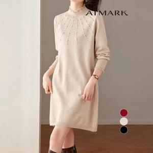 ATMARK 프릴넥진주미니니트원피스_AA59OP009G