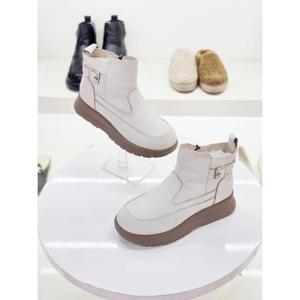 세레스 세이브존03 여성 소가죽 천연양모 논슬립 퍼 방한 통굽 앵클 부츠(4cm) AGLR537A-2