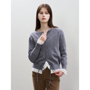 [비엔엑스]밑단 스트랩 버튼업 긴팔 가디건 (BX3CD033L0)