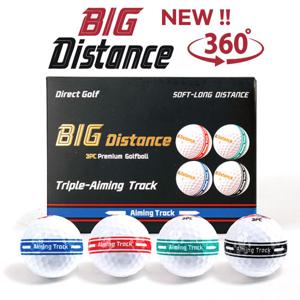 설 선물 특가 (1다즌 12구)빅 디스턴스 360도 에이밍트랙 3피스 골프공 2026년 퍼팅라인