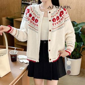 ATMARK 플라워노르딕니트가디건_AE59CD010G