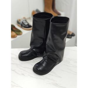 [한슈]둥근코 셔링 레그워머 통 미들부츠 3cm(앞 1.5cm) HS3 (42