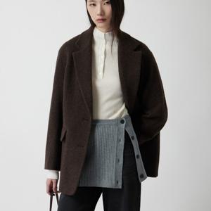 [주크] 울 블렌디드 코쿤핏 코트 자켓