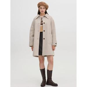 올리브데올리브 (OW4XH0510) 자수 디테일 핸드메이드 하프 코트