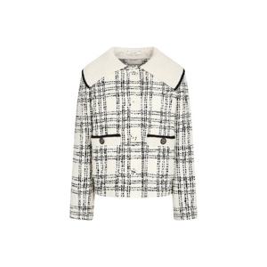 [제이제이 지고트]니트 칼라 울 체크 재킷 GNBA0JKJ8