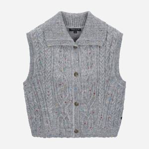 [써스데이아일랜드][여성]카라넥 케이블 니트 베스트(T258MVT236W)