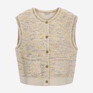 [써스데이아일랜드][여성]트위드 믹스 라운드넥 니트 베스트(T258MVT249W)