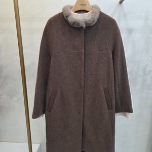 [크레송]밍크 차이나넥 모연케시미어 하프코트MWCMHA54DG