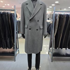 [레노마 옴므]F/W 그레이 울 캐시미어 더블 롱코트 QLMBH65_BP