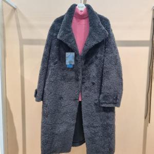 라티움 HC34 25Fw 뽀글이 양털  H라인 하이넥 컬링램 더블 롱 코트 T2554ct02