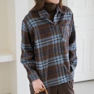 엄마옷 마담4060 모던베이직 클래식무드체크울셔츠 여성 데일리 -ZBL2512006-