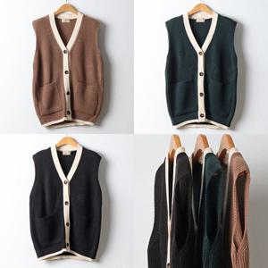 나야홍 / 위쉬몰 RM 하찌배색포켓니트조끼(J645H512) 빅사이즈