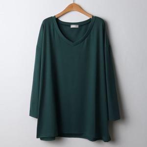 나야홍 / 아이우먼 스판겹브이넥긴팔티 RAJ269M512 빅사이즈