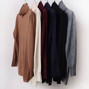 나야홍 / 빅사이즈티 B450L512 소매단추폴라긴팔니트 RM