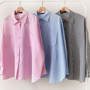 나야홍 / 빅사이즈남방 T784L512 지짐주름카라박시셔츠 AR