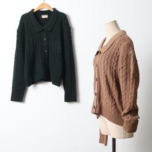 나야홍 / 빅사이즈 512 꽈배기카라컬러가디건 DRMJ517