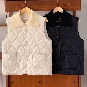 나야홍 / 빅사이즈베스트 V781L512 니트카라포켓패딩조끼 TC