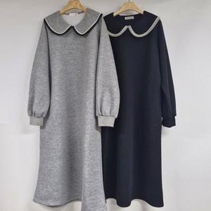 나야홍 / 빅사이즈원피스 V765L512 기모라운드카라원피스 SM