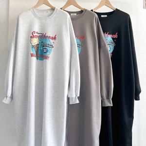 나야홍 / 빅사이즈원피스 V819L512 기모스위트크림원피스 NM