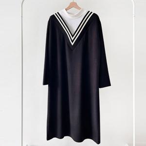 나야홍 / 빅사이즈원피스 V801L512 쭈리브이넥폴라원피스 BS