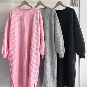 나야홍 / 빅사이즈원피스 V805L512 뽀송퍼프꽈배기원피스 MA