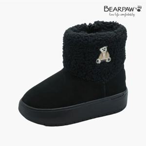 [베어파우(슈즈)]아동 LOU 로우 소가죽 양털 키높이 뽀글이 지퍼 부츠 (K3041001RD-K-EGR)