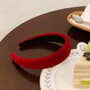 벨벳도톰머리띠 벨벳넓은스펀지헤어밴드 (레드)