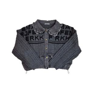 [르니앤맥코이(여성)]크롭 데님 니트 재킷(MN02KJ601HJZ)