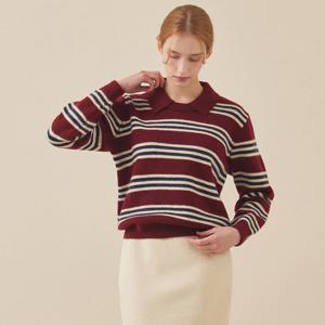 [매긴]카라넥 스트라이프 니트_PBMF5W1KT2391