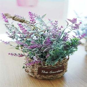 장식조화 싱그러운 초록의 향기 더가든 라벤더 바구니