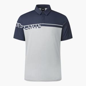 데상트골프반팔티 JQS DP32MFTS71-LGYG 남성 배색 프린트 반팔 티셔츠 / LIGHT GREY