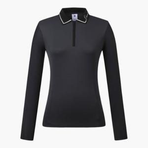 데상트골프웨어 JQS DP32WFTL71-BLKG 여성 긴팔 카라 티셔츠 / BLACK