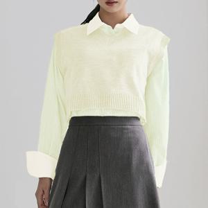 [미쏘]브이넥 베이직 니트 조끼 (MIWVKC912T-T)