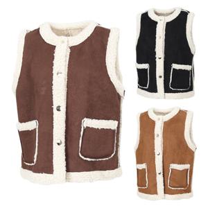 겨울 양털 프리 루즈핏 스웨이드 여성 무스탕 베스트 DPWLVE97