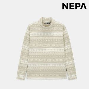 [네파 (행사)]여성 노르딕 패턴 마이크로플리스 하이넥 목폴라 티셔츠7K85350