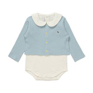 [블루독베이비8] 26SS(BL)가디건 SET 바디슈트A HJ (4617067602) (BLUEDOG BABY 유아 출산 백일 선물 도트