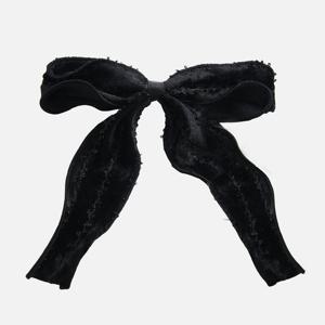 제이로렌 벨벳 블랙 리본 헤어핀 H01509