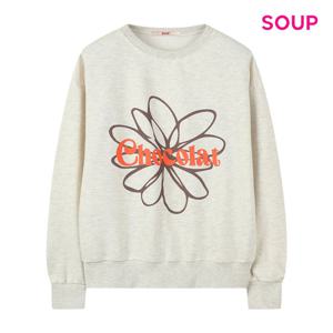 SOUP  플라워 드로잉 레터링 기모 맨투맨 티셔츠 (S5ALT05)