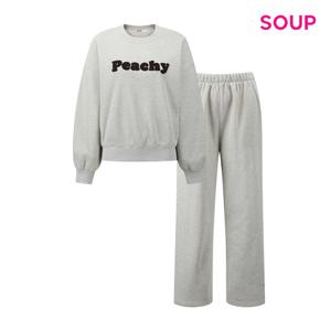SOUP  레터링 루즈핏 기모 맨투맨 앤 팬츠 셋업 (S5BST03)
