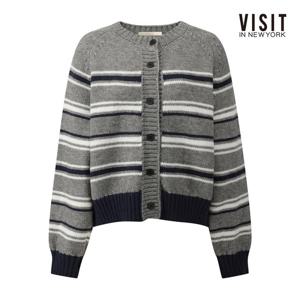 비지트인뉴욕  데일리 배색 시보리 스트라이프 니트 (V5CGD02)