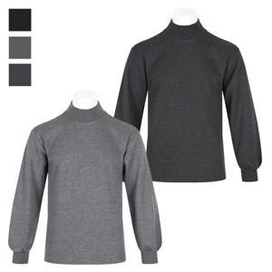 남자 기모 면 반폴라 스판 맨투맨 티셔츠 NA-TSK-Q001-그레이