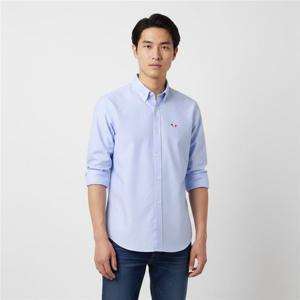 메종키츠네 트리컬러 폭스 패치 남녀공용 셔츠 FM00400WC2010 P410