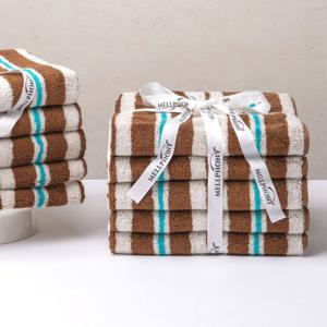 멜포니 뱀부타올 200g 스트라이프 브라운 5장 묶음 16종 수건 빠른 흡수 고품질 오코텍