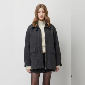 [시슬리] 미뉴엣 디테쳐블 카라 하프 코트 SACT33561