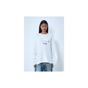 25 FW 아크네 여성 Logo Print Long Sleeve T Shirt acn0263007wht