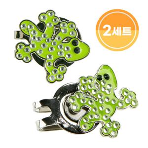 [카시야] 큐빅 도마뱀 디자인 골프 볼마커 2개 _V